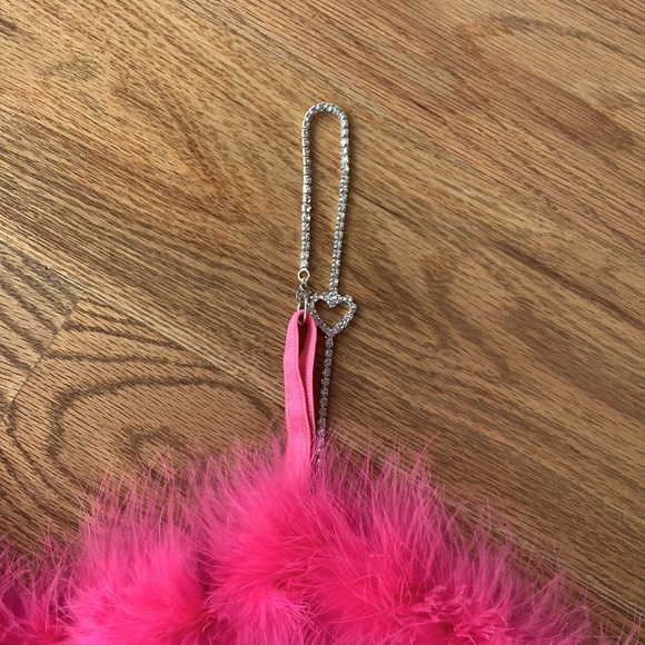 hot pink fuzzy jewel strap tank top - Picture 2 of 3